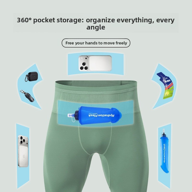 男性用、伸縮性に優れたランニング用コンプレッションパンツ。多 - Compression Long Pant のレビューと価格