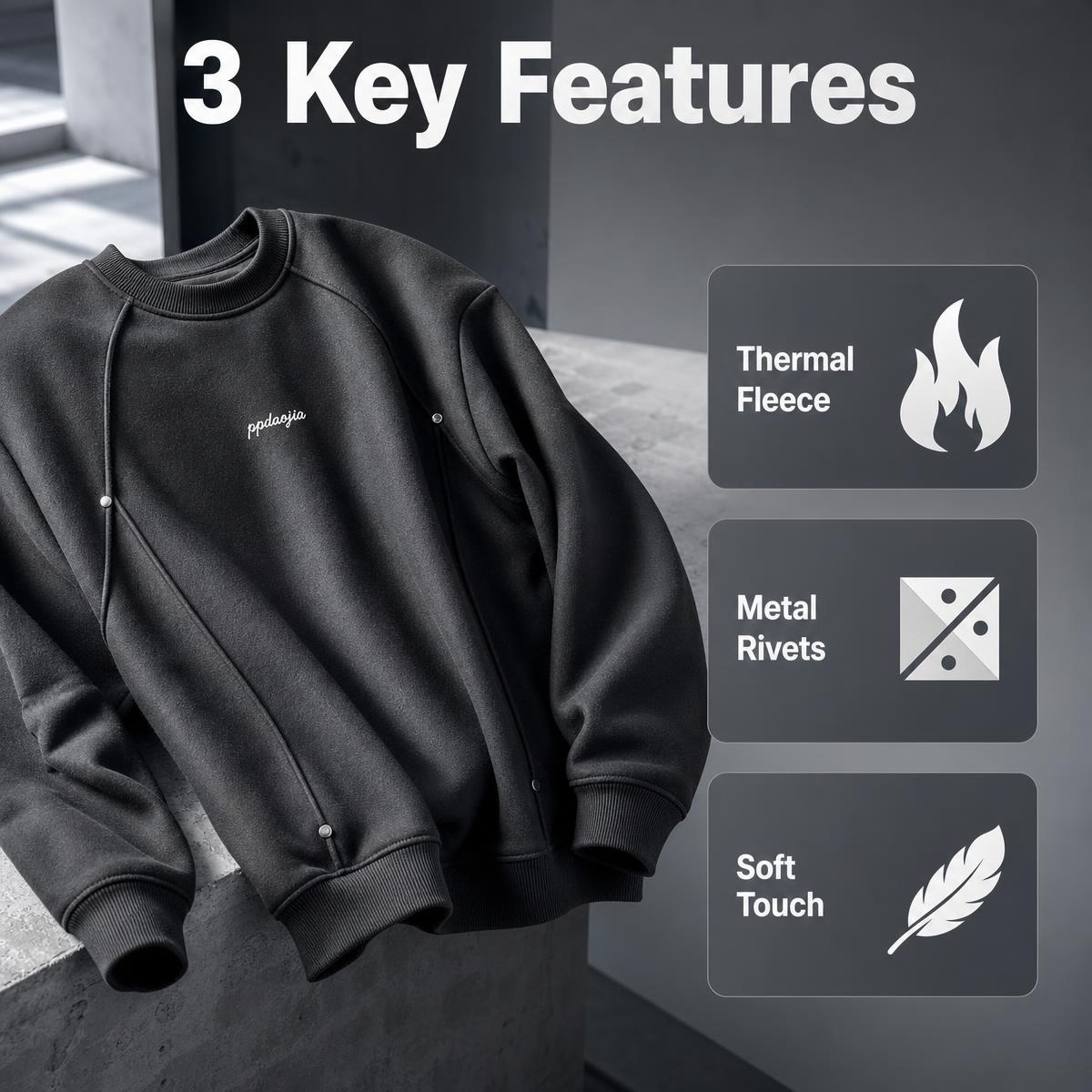 秋冬用 メンズ フリース裏地付き スウェットシャツ、厚手で暖 - Undershirt Crew Neck のレビューと価格